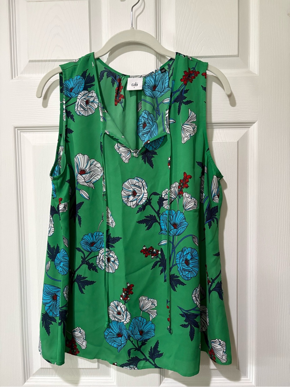 cAbi Green Floral Sleeveless top Style 3785
